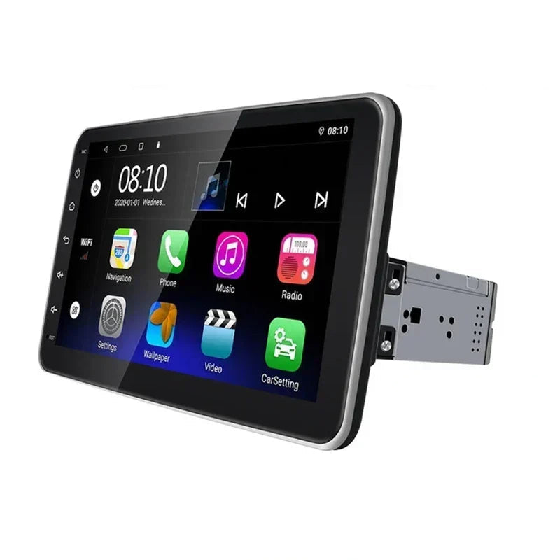 Autoradio – Multimedia Speler – Car Radio – Android Radio – 1 DIN – 10 Inch Draaibaar Touchscreen – Android 10 OS – Bluetooth 5.0 – Apple CarPlay & Android Auto