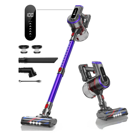 Cordless Stick Vacuum Cleaner - Stick Vacuum Cleaner - Vacuum Cleaner - Cordless Stick Vacuum Cleaner - Powerful Suction - 38000Pa - 450W - Handheld Vaccum - HEPA Filter - Purple