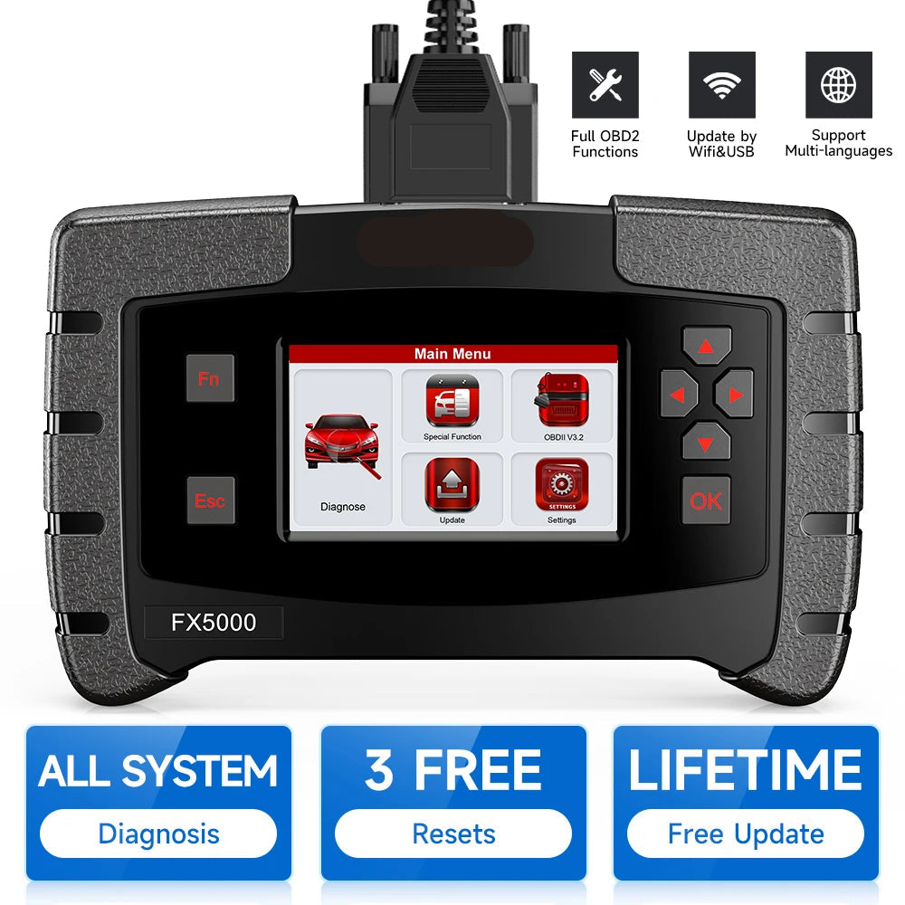 Autodiagnose Scanner – Diagnoseapparaat – Foutcode Uitlezer – OBD-II Scanner – Resetfunctie – 4,3 Inch Scherm – WiFi Updates