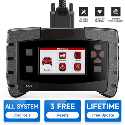 Autodiagnose Scanner – Diagnoseapparaat – Foutcode Uitlezer – OBD-II Scanner – Resetfunctie – 4,3 Inch Scherm – WiFi Updates