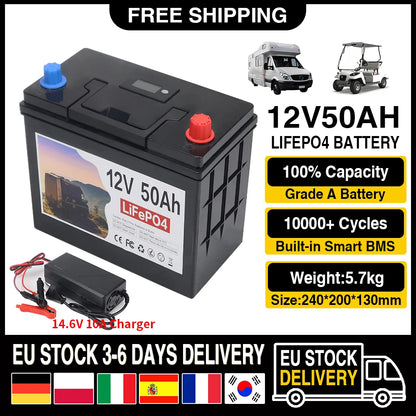 Batterij - Solar batterijen - Powerstation - Zonne opslag - Lithium IJzer Fosfaat Batterij - Opslag - 12V - 120AH - LiFePO4 Batterij met Ingebouwde BMS voor RV, Campers, Golfkarren en Zonne-opslag