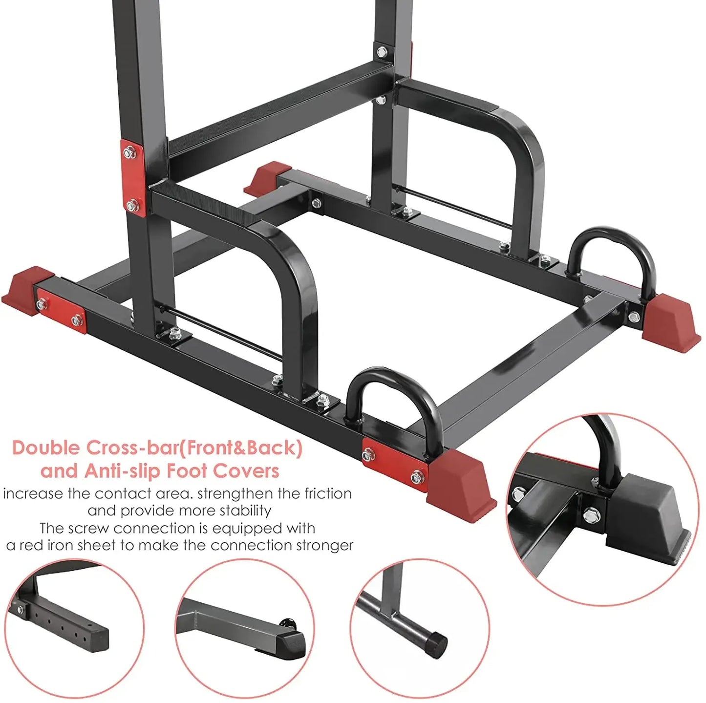 Power Tower Pull Up Bar Strength Bodybuilding Standing 200kg Workout Equipments Ultra-functional Dip Station Home Fitness - QUORE