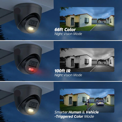 Beveiligingscamera - Camerabewaking - Beveiligingscamerasysteem - 8 Kanalen - 4K CCTV Systeem - IP Camera met Geluid - PoE IP Camera - Nachtzicht - 8 Camera's - voor Binnen en Buiten - Ingebouwde HDD: Geen