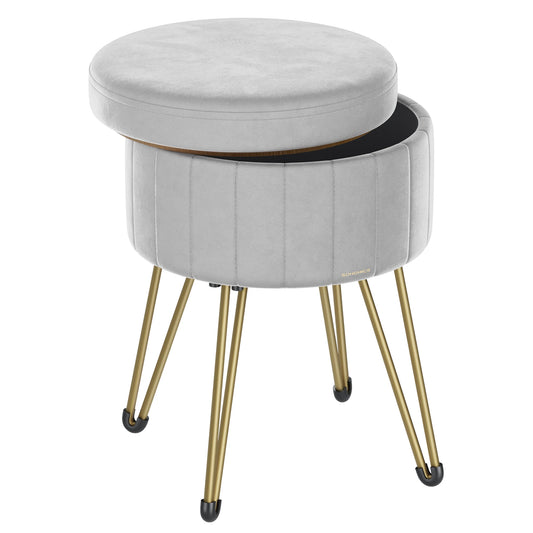 Kruk - Voetenbank - Schoenenkruk - Opbergruimte - Organizers - 39 cm x 44,4 cm - Donkergrijs
