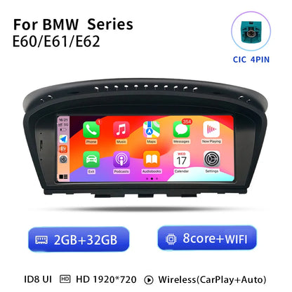 Draadloze CarPlay Multimedia Unit – Auto Infotainment Systeem – Navigatie Radio Display – Android 14 Multimedia – 8-Core 32GB ROM CIC Variant – 8.8-Inch Scherm – 4G WiFi Connectiviteit