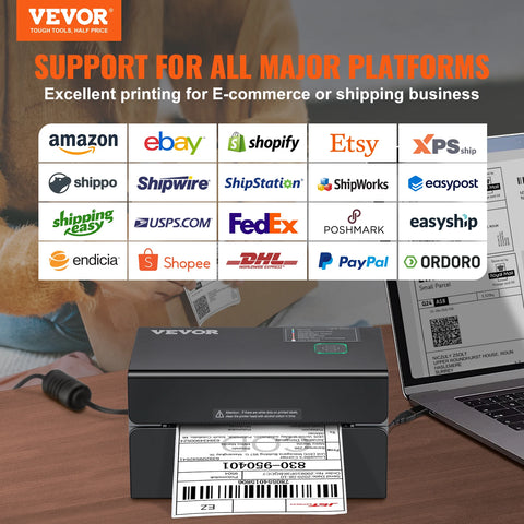 Label Printer - Thermische Printer - Label Maker - Thermische Label Printer - Printer Verzendetiketten - 4x6 Mailing Pakketten Afdrukken - met Bluetooth & Automatische Etiketherkenning