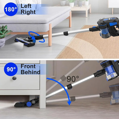 Handstofzuiger met Steel - Automatische stofsensor - Afneembare Kruimelzuiger - Draadloze Steelstofzuiger - Ultra lichtgewicht stick -  20Kpa - Draadloze stofzuiger