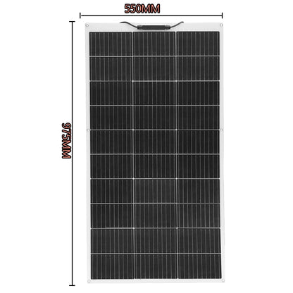 Zonnepaneel - Zonnepanelen - Zonne-energie - 16.5V Fotovoltaïsche Celmodule - Flexibel - Monocrystalline Silicon - 300W - 3 Stuks - Waterdicht - voor Boot - Camper - Caravan - RV - Tuin - QUORE