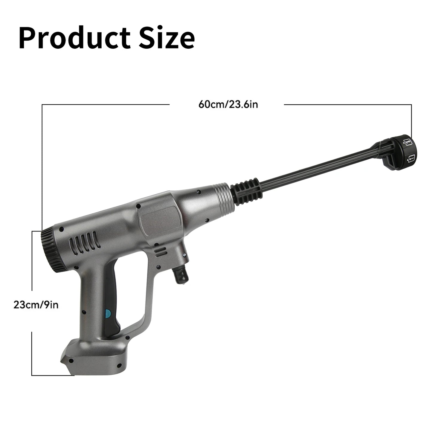 Hogedrukreiniger - Hogedruk Auto-Wasser - Hogedrukspuit - Draadloze - 3500W - 18V - 200Bar - 6-in-1 Mondstuk - 1 Accu - Grijs