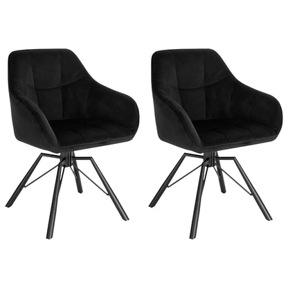 Draaistoelen – Eetkamerstoelen – Keukenstoelen – Venetiaanse Stoelen – Velvet Stoel Zwart – 360° Draaibaar – Zachte Fluwelen Bekleding