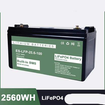 LiFePO4 Accu – Oplaadbare Batterij – Elektrische Accu – Zonnepaneel Accu – Camper Accu – 100Ah Capaciteit – IP56 Waterbestendig - 12.8V 100AH 1280WH