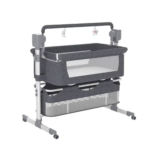 Babybed - Wieg - Elektrisch Babybed - Elektrisch Babybed - Verplaatsbaar - Draagbaar - Ledikant - Met Afstandsbediening - Bluetooth- Grijs