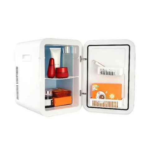 Mini koelkast - Tafelmodel koelkast - Draagbare vriezer - Minibar - 20 liter - Stille koelkast - Energiezuinige koelkast - Mini Beauty koelkast - Huidverzorging bewaren - Wit