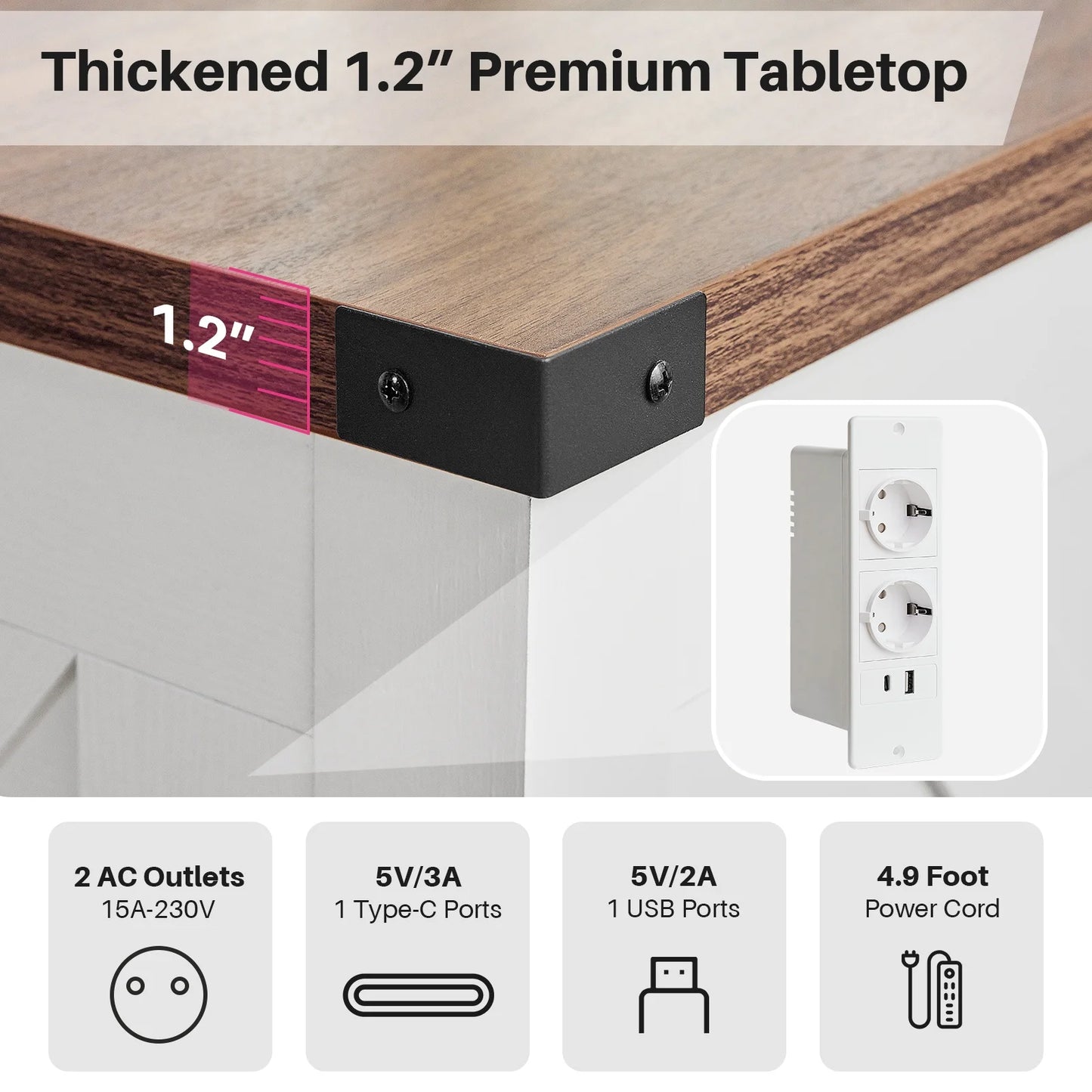 Salontafel – Koffietafel – Opbergtafel – Tafeltje – Houten Tafel – Hydraulisch Liftsysteem – Ingebouwde USB Poorten - 90 x 90 x 50 cm - Walnoot
