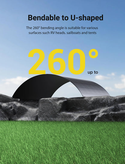 Flexibel Zonnepaneel – Lichtgewicht Paneel – Ultradun Solar – Waterdicht Zonnepaneel – 18% Rendement – 3 Meter Kabels Met MC4