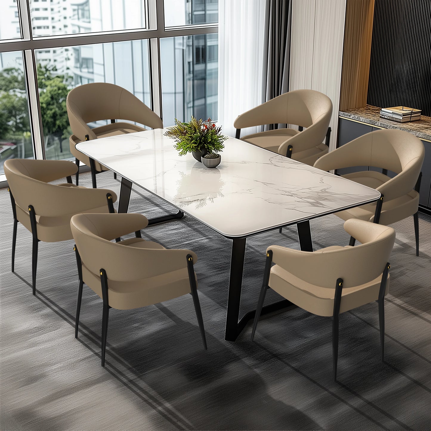 Eetkamerstoelen – Stoelen – Dinersstoelen – Comfortabele Stoelen – Armleuningen – Microfiber Kunstleer – Max. 150 Kg Belastbaar