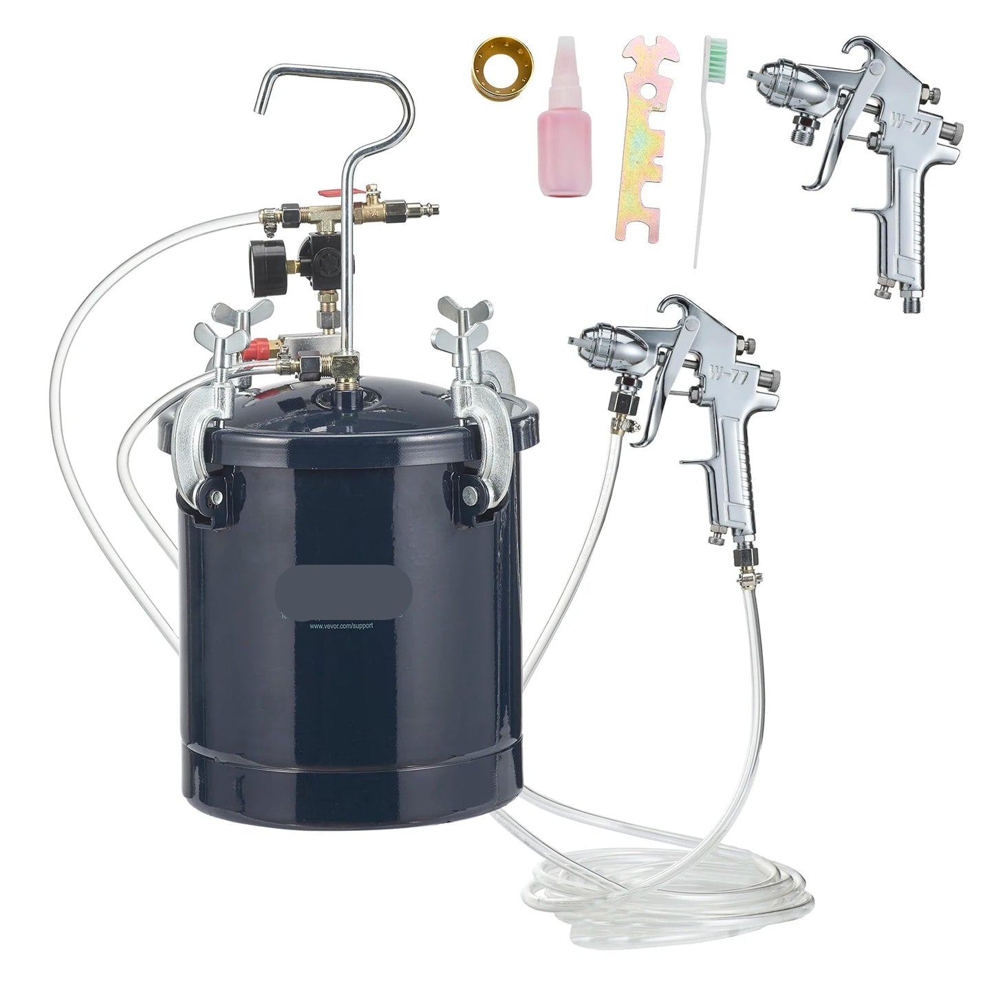 Verfspuit - Sproeier - Verfspuitpistool - Spuitpistool - Verf - met 10L Verfdrukvat - Verfspuit met Twee Spuitmonden (1,5 mm + 4 mm) – Voor Industrieel en Thuisgebruik – Drukspuit voor Bouw en Schilderwerken