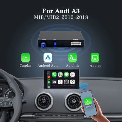 Draadloze CarPlay Adapter – Wireless Android Auto Converter – CarPlay Module – Auto Infotainment Upgrade – Audi A3 MIB MIB2 2012-2018 – Wifi Verbinding – Eenvoudige Plug & Play Installatie