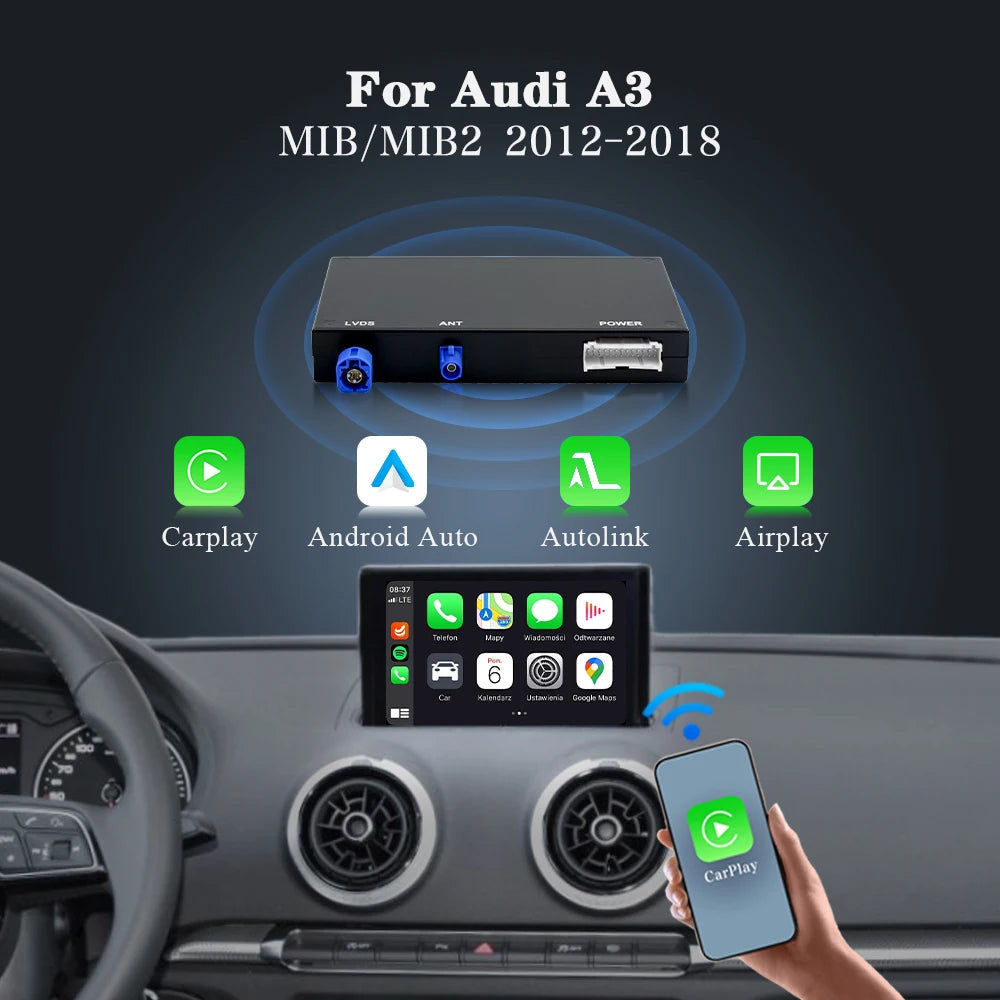 Draadloze CarPlay Adapter Box – Android Auto Converter – Smartphone Integratie Module – WiFi Multimedia Interface – 5,8-6,3 Inch Compatibel – Automatische Verbinding – MirrorLink Achteruitrijcamera Ondersteuning