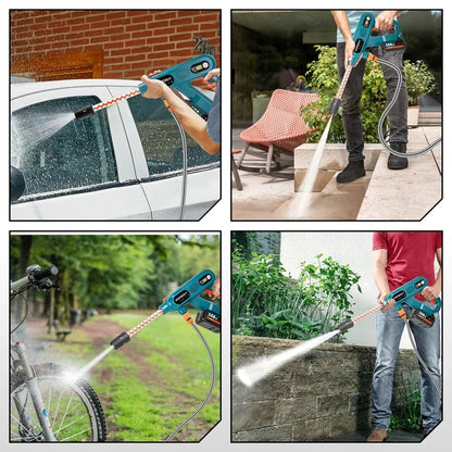 Hogedrukreiniger - Terrasreiniger - Accu - Elektrische - Elektrische Waterdrukspuit - 220Bar - 5-in-1 - 3 Snelheden - Draadloos Spuitpistool - Inclusief 2 Accu’s – voor Auto, Tuin en Terras