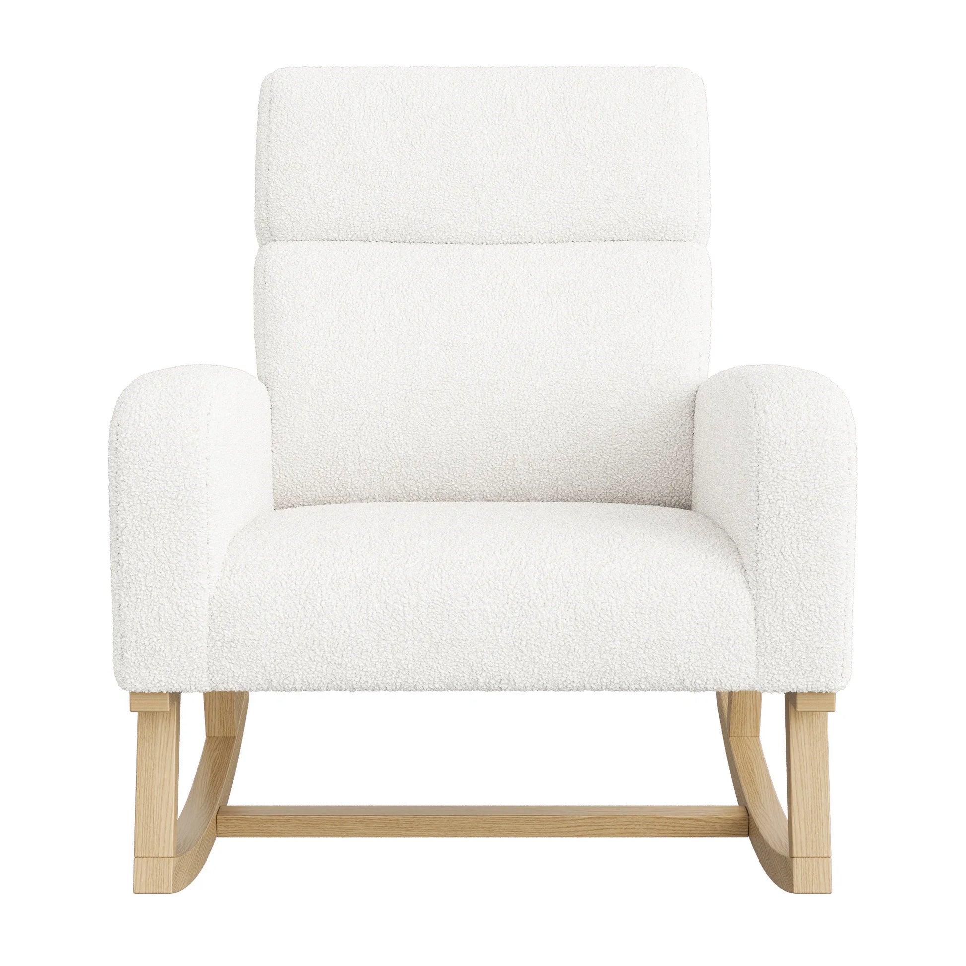 Schommelstoel – Schommelzetel – Relaxstoel – Wiegstoel – Ergonomisch Ontwerp – Houten Constructie - 69.2 x 78.5 x 87 cm - Wit - QUORE