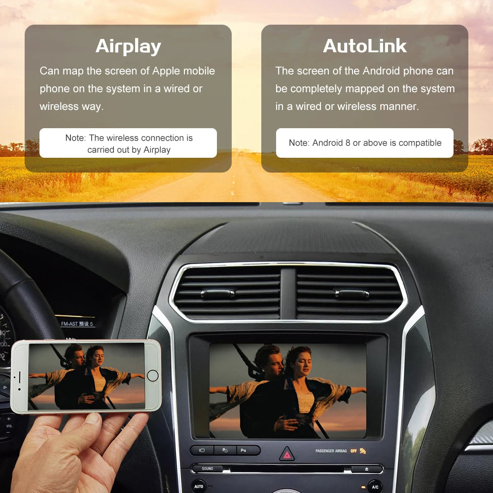 Draadloze CarPlay Interface – Android Auto Adapter – Auto Multimedia Module – Spiegelverbinding AirPlay – Sync 2 Upgrade – Plug & Play Installatie – Ondersteunt Camera Input