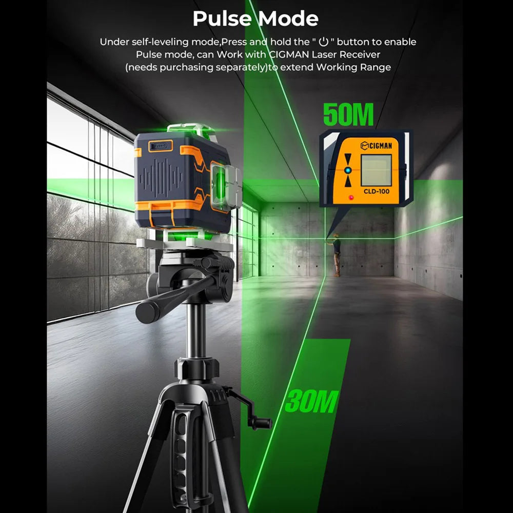 4x360° Groene Lijnlaser – Laser Level – Zelfnivellerend – Waterpas – Precisie Laser – Bluetooth Afstandsbediening – IP54 Bescherming