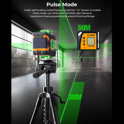 4x360° Groene Lijnlaser – Laser Level – Zelfnivellerend – Waterpas – Precisie Laser – Bluetooth Afstandsbediening – IP54 Bescherming