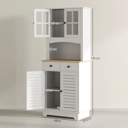 Keukenkast – Keukenmeubel – Buffetkast – Ovenkast – Magnetronkast – MDF & Spaanplaat – Verstelbare Planken – Antikantelbeveiliging - QUORE