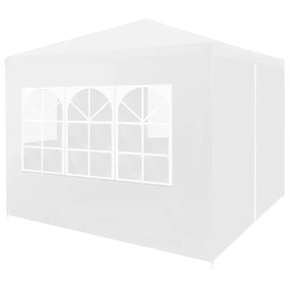 Tuinpaviljoen – Partytent – Tuintent –  Ontvangsttent – Marktkraamtent – Buitenoverkapping – Waterdicht PE – Roestvrij Stalen Frame - 3x3m - Wit