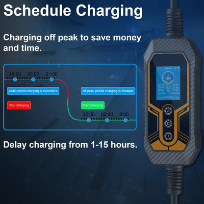Slimme Thuislader – Elektrische Auto Oplader – Laadpunt – EV Charger – 11 kW Vermogen – Instelbare Laadstroom – IP66 Waterdicht - Type 2 - QUORE