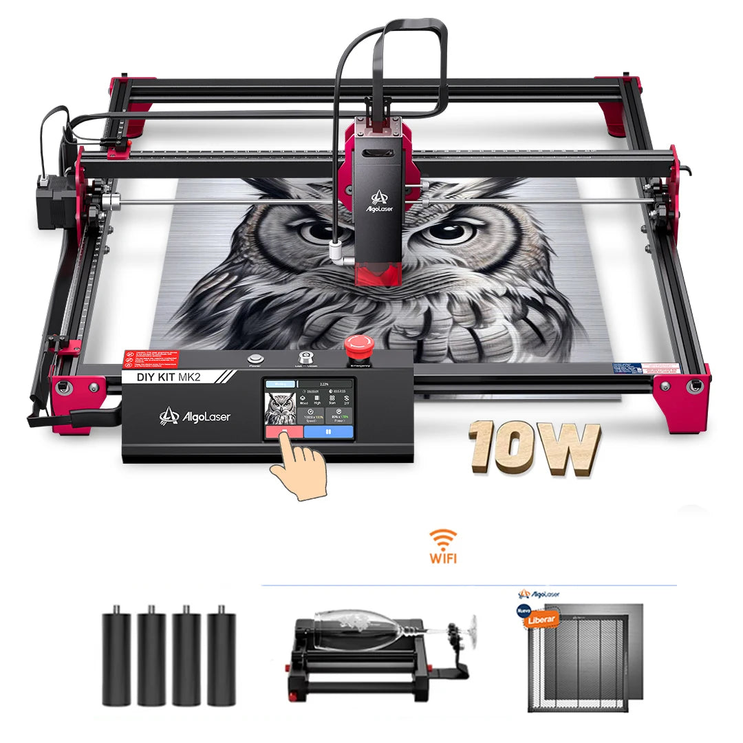 Algolaser DIY Table 40*43cm CNC Laser Cutter Engraver 3.5” Touch Scree Phone&WiF Metal Wood CNC Lase Cutting Engraving Machine