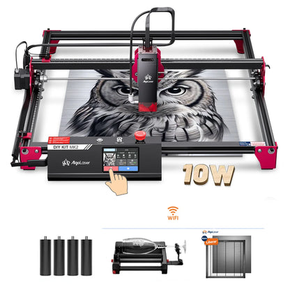 Algolaser DIY Table 40*43cm CNC Laser Cutter Engraver 3.5” Touch Scree Phone&WiF Metal Wood CNC Lase Cutting Engraving Machine