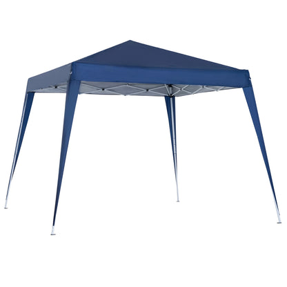 Opvouwbare Partytent 2,4x2,4 m – Waterdicht Pop-up Tuinpaviljoen – Staal & Oxford Doek – UV-bestendig - Blauw - QUORE