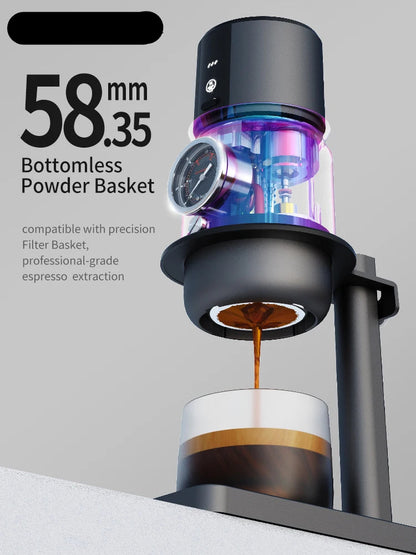 Draagbare Espressomachine – Mobiele Koffiemachine – Reis Espressomaker – USB-C Oplaadbaar – Aluminium Behuizing – 1800mAh Batterij
