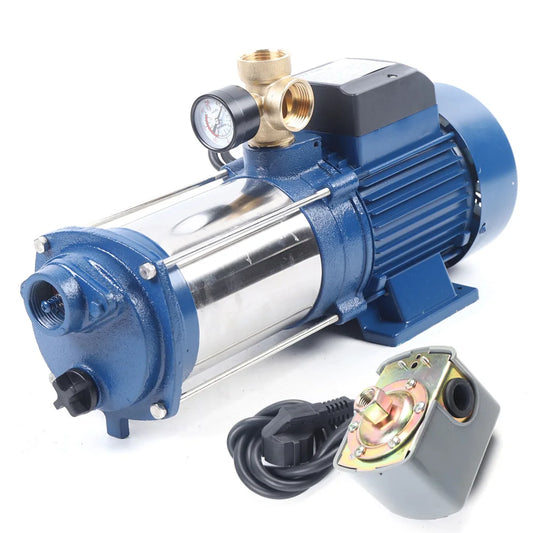 Centrifugaalpomp - 9 Bar - 1800W - 2850 RPM - Roestvrij Staal & Gietijzer - 4000 liter per uur -  Geïntegreerde Thermische Motorbeveiliging - Blue