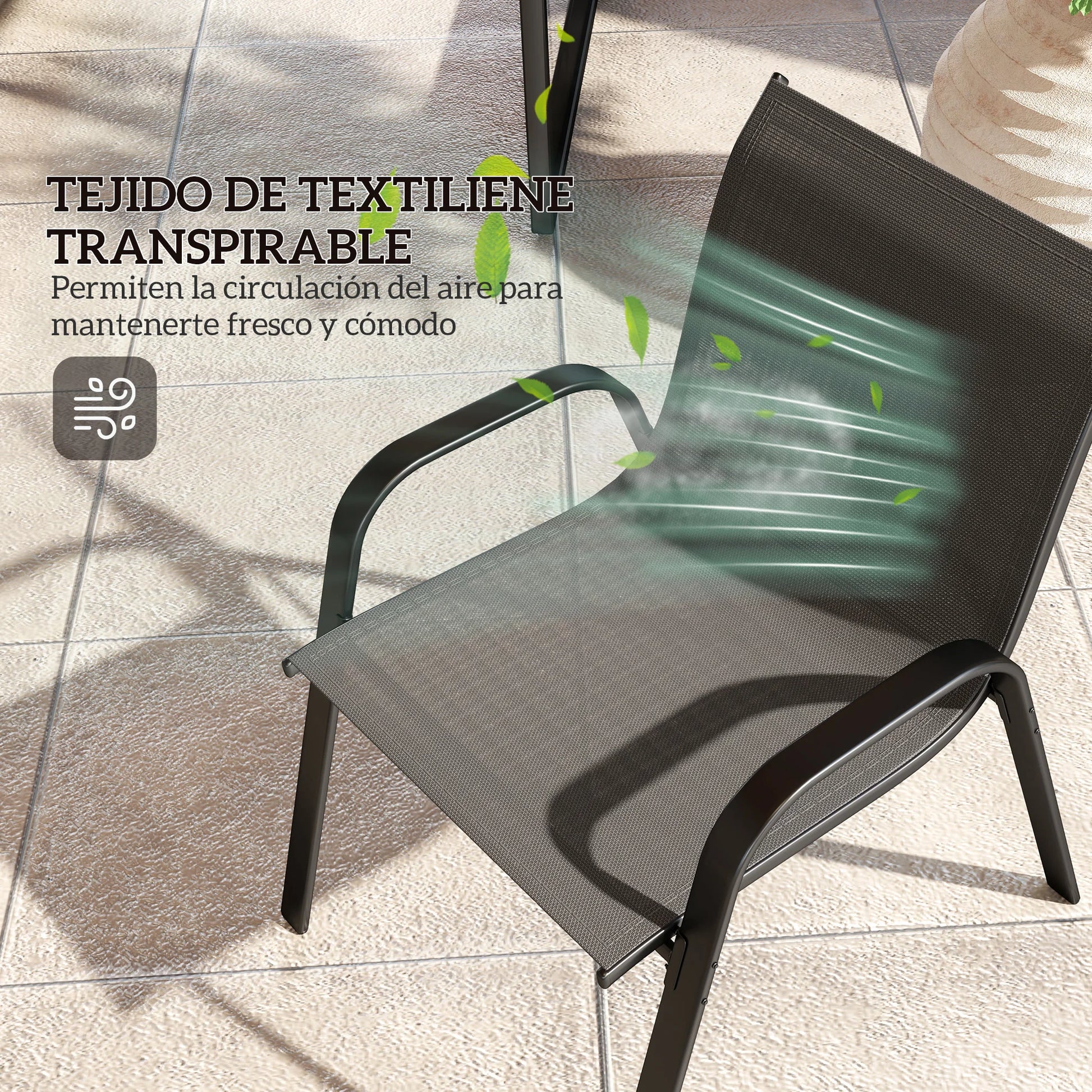 4-Delige Loungeset – Tuinset – Buitenmeubels – Loungeset Balkon – Weerbestendig – Eenvoudige Montage - QUORE