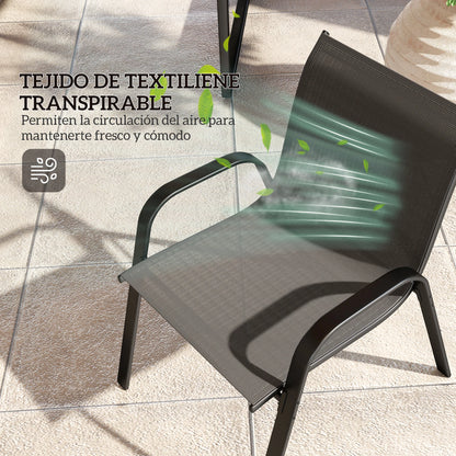 4-Delige Loungeset – Tuinset – Buitenmeubels – Loungeset Balkon – Weerbestendig – Eenvoudige Montage - QUORE