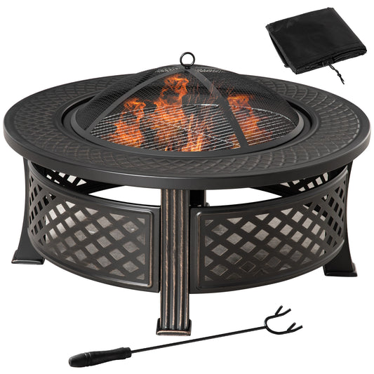 Vuurkorf – Tuinhaard – Buitenhaard – Barbecue – Warmtebron – Duurzaam Staal – Inclusief Houtvork - QUORE