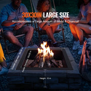 Fire Pit - Vuurplaats - Vuurschaal Buiten - Vuurkuil Buiten - Vuurschaal- Tuinhaard - vuurkorf - 30x30 in Binnendiameter 10inch - voor Buiten Kamperen Vreugdevuren