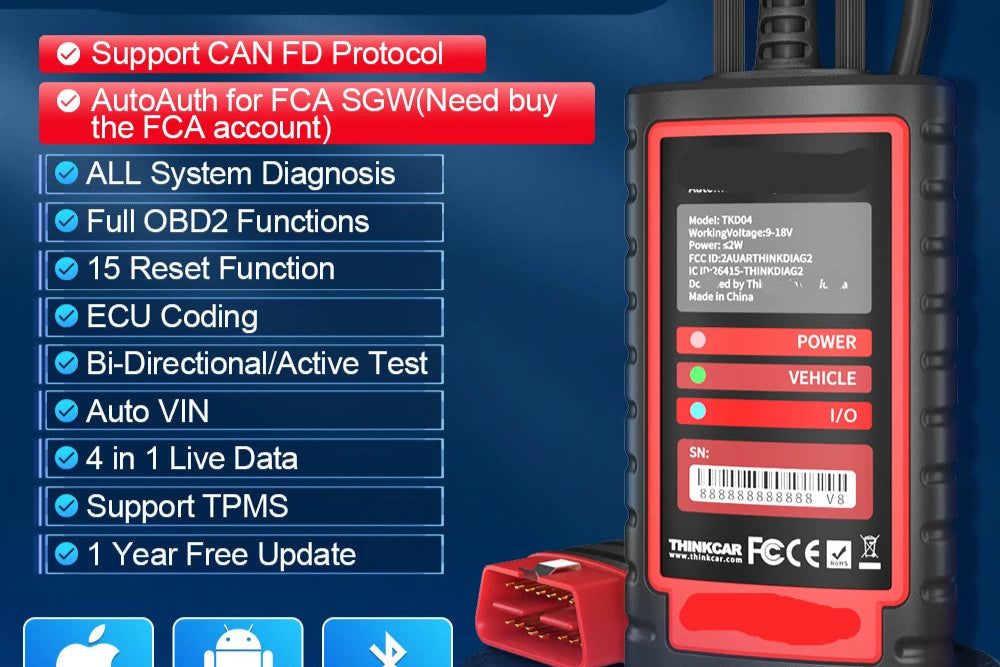 OBD2 Scanner - OBD - Uitleesapparatuur Auto - Diagnosecomputer - Storing Verwijderen - Auto Accessoires - Auto Uitlezen - 15 Reset Services - Systeem Scanner