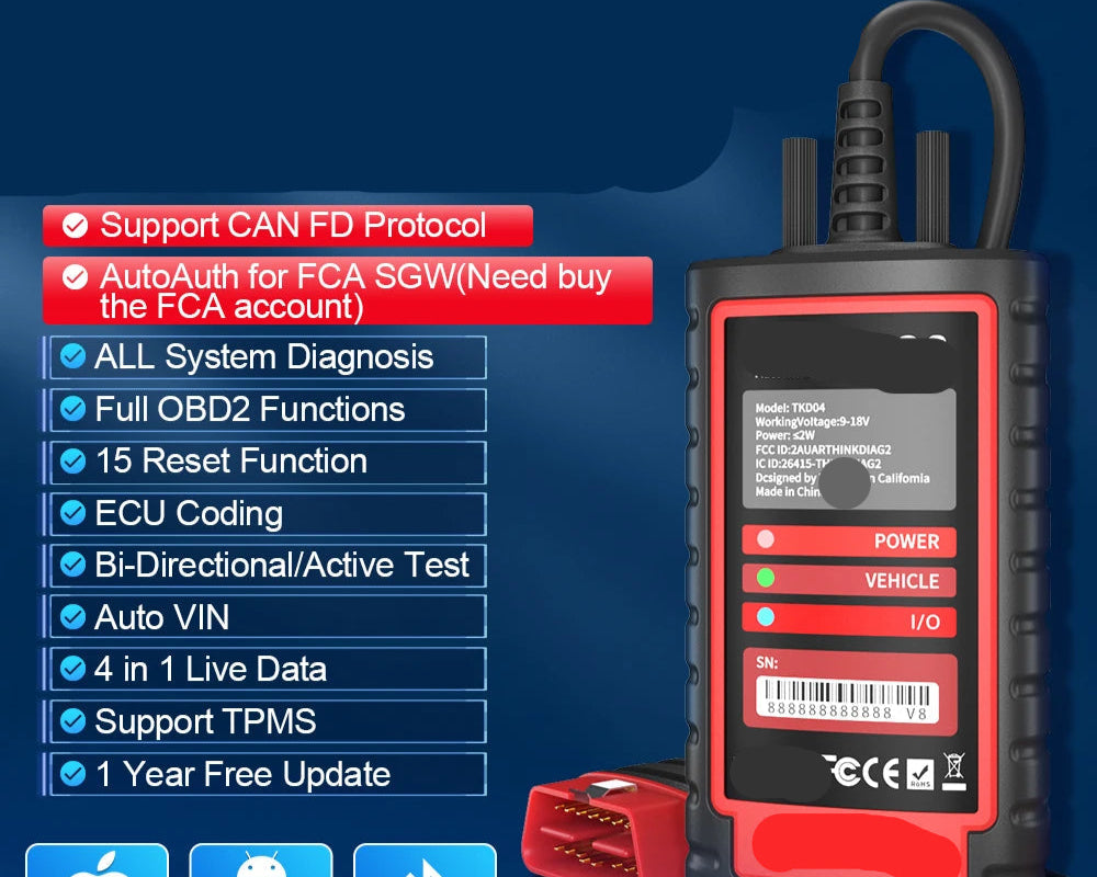 OBD2 Scanner - OBD - Uitleesapparatuur Auto - Diagnosecomputer - Storing Verwijderen - Auto Accessoires - Auto Uitlezen - 15 Reset Services - Systeem Scanner