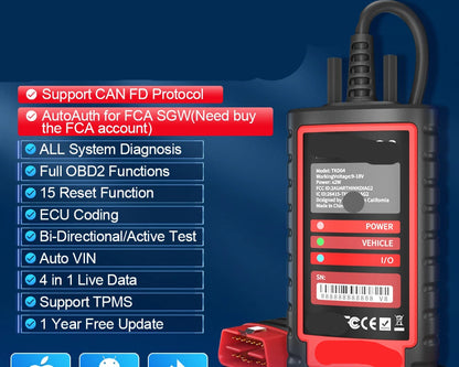OBD2 Scanner - OBD - Uitleesapparatuur Auto - Diagnosecomputer - Storing Verwijderen - Auto Accessoires - Auto Uitlezen - 15 Reset Services - Systeem Scanner