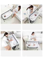 Elektrisch Babybed - Wieg - Co-Sleeping Functie – Verstelbare - Ledikant – Multifunctionele Cradle - Bassinet - Bluetooth - Khaki