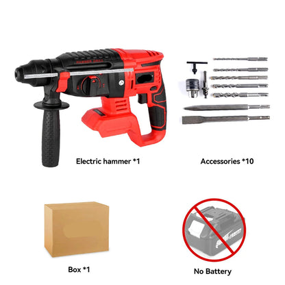Boorhamer - Breekhamer - Boor - Klopboormachine - Bamerboormachine - Accu - Brushless - Elektrische Combihamer - 2000W - met Accessoires Zonder Accu – Geschikt voor 21V/18V Batterijen