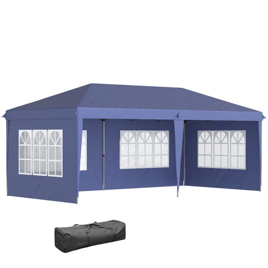 Partytent – Overkapping – Tent – Paviljoen – Luifel – 3 x 6 Meter – RVS Frame – UV-Bescherming - Blauw
