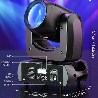 Moving Head Stage Lights – Moving Head Verlichting – LED Stage Lamp – DJ Licht – Disco Verlichting – Set van 2 EU Plug – 100W Power – 18 Prismatische Effecten - QUORE