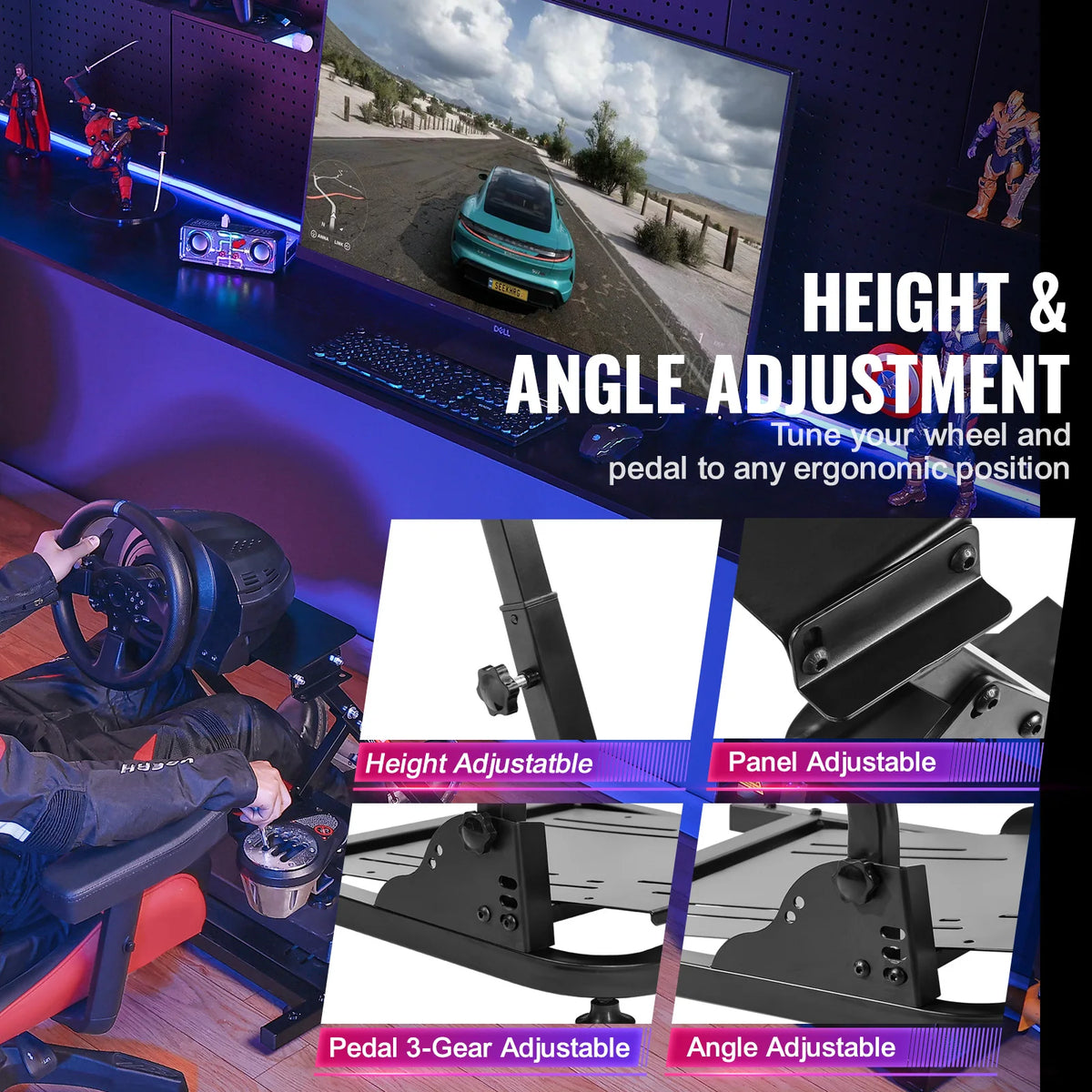 Wielstandaard - Racing Wheel Standard - Race Wheel -Logitech G29 - Logitech Stuurwiel - Logitech G920 - GT Racing Simulator Wielstandaard