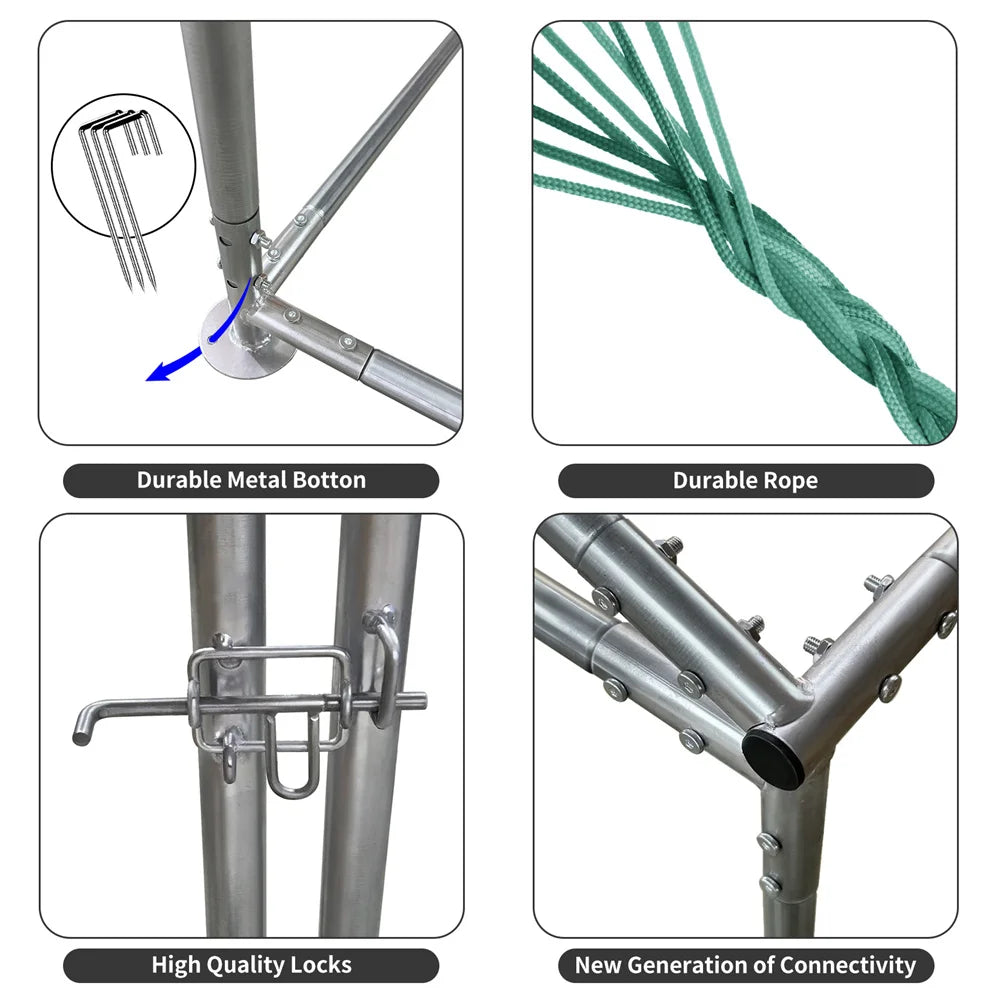 Kippenren – Buitenren – Pluimveerun – Kippenhok – Waterafstotend – Stevig IJzeren Frame - XL