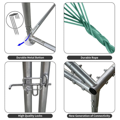Kippenren – Buitenren – Pluimveerun – Kippenhok – Waterafstotend – Stevig IJzeren Frame - XL